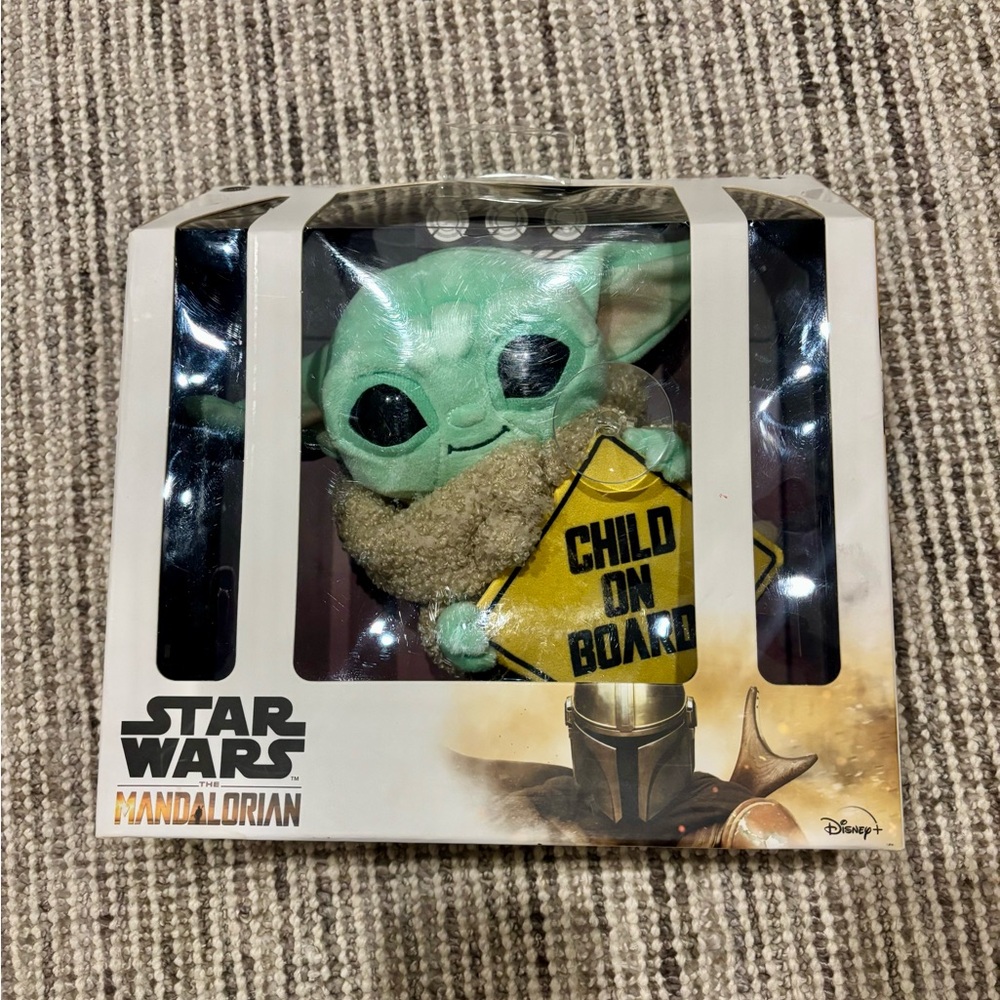 NEW Star Wars Mandalorian Child on Board Plush Car Sign